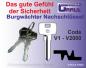 Preview: BUR-23D,Burg Wächter Hebelzylinder Z85/Z86 Nachschlüssel nach Code