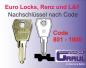 Preview: Nachschlüssel Euro Locks und L&F, LF-14D, Code 801 - 1000