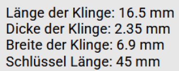 Nachschlüssel CES für Kleinzylinder