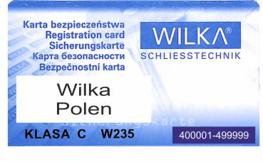 Nachschlüssel Wilka Klassa C (W235)  nach Code 400001-499999
