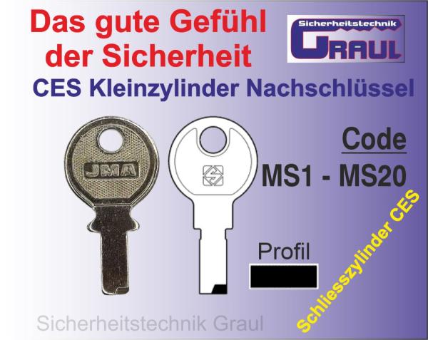 Nachschlüssel CES für Kleinzylinder