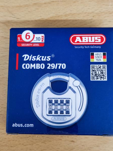 Abus Diskusschloss 70mm, mit Zahlenkombination 4 stellig