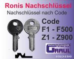 Ronis Nachschlüssel Code F1-F500, Z1-Z900